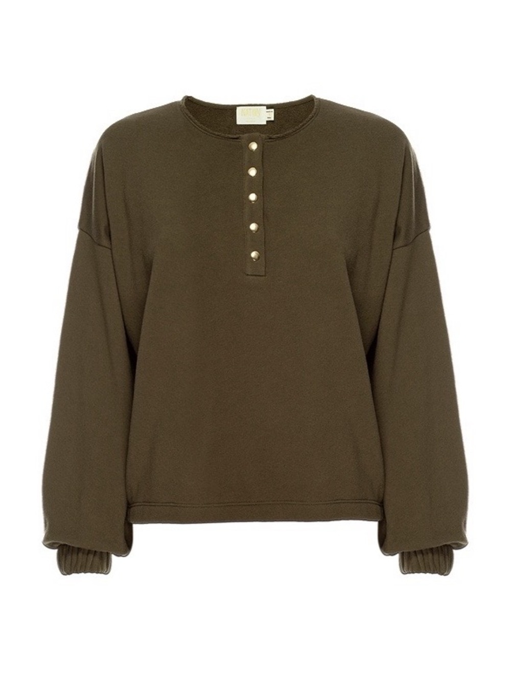 NATION LTD Callan Snap Sweatshirt Lagoon Green S - Picture 7 of 15